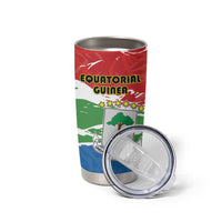 Personalized Equatorial Guinea Independence Day Tumbler Cup Coat Of Arms With Map - Wonder Print Shop