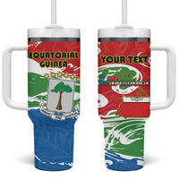 Personalized Equatorial Guinea Independence Day Tumbler With Handle Coat Of Arms With Map - Wonder Print Shop