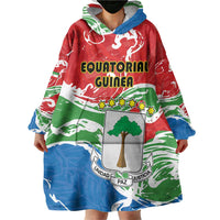 Personalized Equatorial Guinea Independence Day Wearable Blanket Hoodie Coat Of Arms With Map - Wonder Print Shop