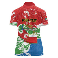 Personalized Equatorial Guinea Independence Day Women Polo Shirt Coat Of Arms With Map - Wonder Print Shop