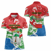 Personalized Equatorial Guinea Independence Day Women Polo Shirt Coat Of Arms With Map - Wonder Print Shop