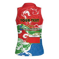 Personalized Equatorial Guinea Independence Day Women Sleeveless Polo Shirt Coat Of Arms With Map - Wonder Print Shop