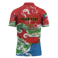 Personalized Equatorial Guinea Independence Day Zipper Polo Shirt Coat Of Arms With Map - Wonder Print Shop