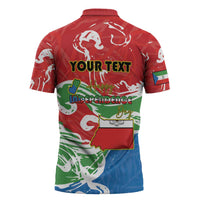 Personalized Equatorial Guinea Independence Day Zipper Polo Shirt Coat Of Arms With Map - Wonder Print Shop