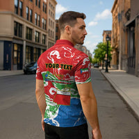 Personalized Equatorial Guinea Independence Day Zipper Polo Shirt Coat Of Arms With Map - Wonder Print Shop