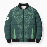 Custom Algeria Football Bomber Puffer Jacket Come On Greens - Wonder Print Shop