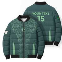 Custom Algeria Football Bomber Puffer Jacket Come On Greens - Wonder Print Shop