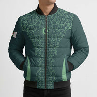 Custom Algeria Football Bomber Puffer Jacket Come On Greens - Wonder Print Shop