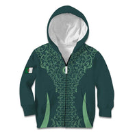 Custom Algeria Football Kid Hoodie Come On Greens - Wonder Print Shop