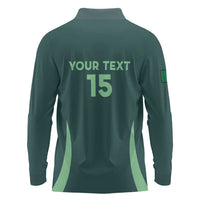 Custom Algeria Football Long Sleeve Polo Shirt Come On Greens - Wonder Print Shop