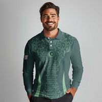Custom Algeria Football Long Sleeve Polo Shirt Come On Greens - Wonder Print Shop