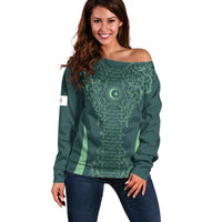 Custom Algeria Football Off Shoulder Sweater Come On Greens - Wonder Print Shop