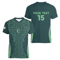 Custom Algeria Football Women V-Neck T-Shirt Come On Greens - Wonder Print Shop