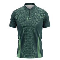 Custom Algeria Football Zipper Polo Shirt Come On Greens - Wonder Print Shop