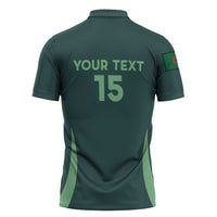 Custom Algeria Football Zipper Polo Shirt Come On Greens - Wonder Print Shop
