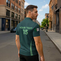 Custom Algeria Football Zipper Polo Shirt Come On Greens - Wonder Print Shop