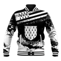 Personalized Brittany Baseball Jacket Coat Of Arms With Triskelion - Grunge Style - Wonder Print Shop