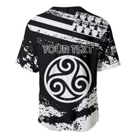 Personalized Brittany Baseball Jersey Coat Of Arms With Triskelion - Grunge Style - Wonder Print Shop