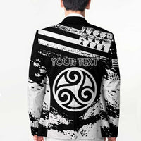 Personalized Brittany Blazer Coat Of Arms With Triskelion - Grunge Style - Wonder Print Shop