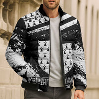 Personalized Brittany Bomber Puffer Jacket Coat Of Arms With Triskelion - Grunge Style - Wonder Print Shop