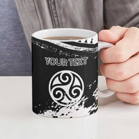 Personalized Brittany Ceramic Mug Coat Of Arms With Triskelion - Grunge Style - Wonder Print Shop