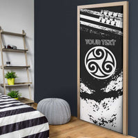 Brittany Door Cover Coat Of Arms With Triskelion - Grunge Style - Wonder Print Shop