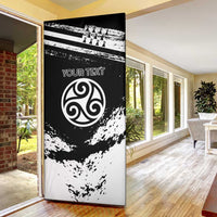 Brittany Door Cover Coat Of Arms With Triskelion - Grunge Style - Wonder Print Shop