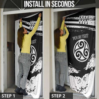 Brittany Door Cover Coat Of Arms With Triskelion - Grunge Style - Wonder Print Shop