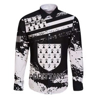 Personalized Brittany Family Matching Long Sleeve Bodycon Dress and Hawaiian Shirt Coat Of Arms With Triskelion - Grunge Style - Wonder Print Shop