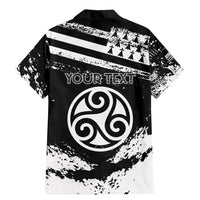 Personalized Brittany Family Matching Mermaid Dress and Hawaiian Shirt Coat Of Arms With Triskelion - Grunge Style - Wonder Print Shop