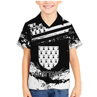 Personalized Brittany Family Matching Mermaid Dress and Hawaiian Shirt Coat Of Arms With Triskelion - Grunge Style - Wonder Print Shop