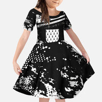 Personalized Brittany Family Matching Off Shoulder Maxi Dress and Hawaiian Shirt Coat Of Arms With Triskelion - Grunge Style - Wonder Print Shop