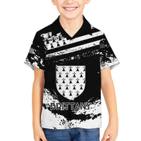 Personalized Brittany Family Matching Puletasi and Hawaiian Shirt Coat Of Arms With Triskelion - Grunge Style - Wonder Print Shop