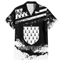 Personalized Brittany Hawaiian Shirt Coat Of Arms With Triskelion - Grunge Style - Wonder Print Shop