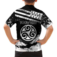 Personalized Brittany Hawaiian Shirt Coat Of Arms With Triskelion - Grunge Style - Wonder Print Shop