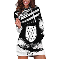 Personalized Brittany Hoodie Dress Coat Of Arms With Triskelion - Grunge Style - Wonder Print Shop
