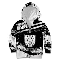 Personalized Brittany Kid Hoodie Coat Of Arms With Triskelion - Grunge Style - Wonder Print Shop