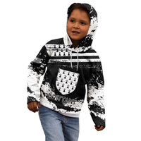Personalized Brittany Kid Hoodie Coat Of Arms With Triskelion - Grunge Style - Wonder Print Shop