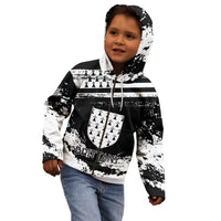 Personalized Brittany Kid Hoodie Coat Of Arms With Triskelion - Grunge Style - Wonder Print Shop