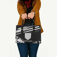 Brittany Leather Bag Coat Of Arms With Triskelion - Grunge Style - Wonder Print Shop