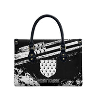 Brittany Leather Bag Coat Of Arms With Triskelion - Grunge Style - Wonder Print Shop