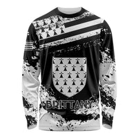 Personalized Brittany Long Sleeve Shirt Coat Of Arms With Triskelion - Grunge Style - Wonder Print Shop