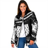 Personalized Brittany Padded Jacket Coat Of Arms With Triskelion - Grunge Style - Wonder Print Shop