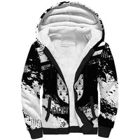 Personalized Brittany Sherpa Hoodie Coat Of Arms With Triskelion - Grunge Style - Wonder Print Shop