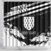 Brittany Shower Curtain Coat Of Arms With Triskelion - Grunge Style - Wonder Print Shop
