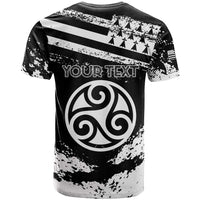 Personalized Brittany T Shirt Coat Of Arms With Triskelion - Grunge Style - Wonder Print Shop