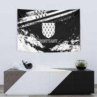 Brittany Tapestry Coat Of Arms With Triskelion - Grunge Style - Wonder Print Shop
