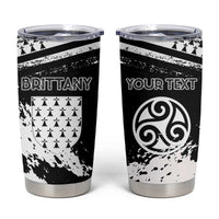 Personalized Brittany Tumbler Cup Coat Of Arms With Triskelion - Grunge Style - Wonder Print Shop