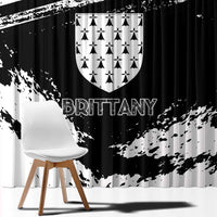 Brittany Window Curtain Coat Of Arms With Triskelion - Grunge Style - Wonder Print Shop