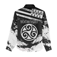 Personalized Brittany Women Casual Shirt Coat Of Arms With Triskelion - Grunge Style - Wonder Print Shop